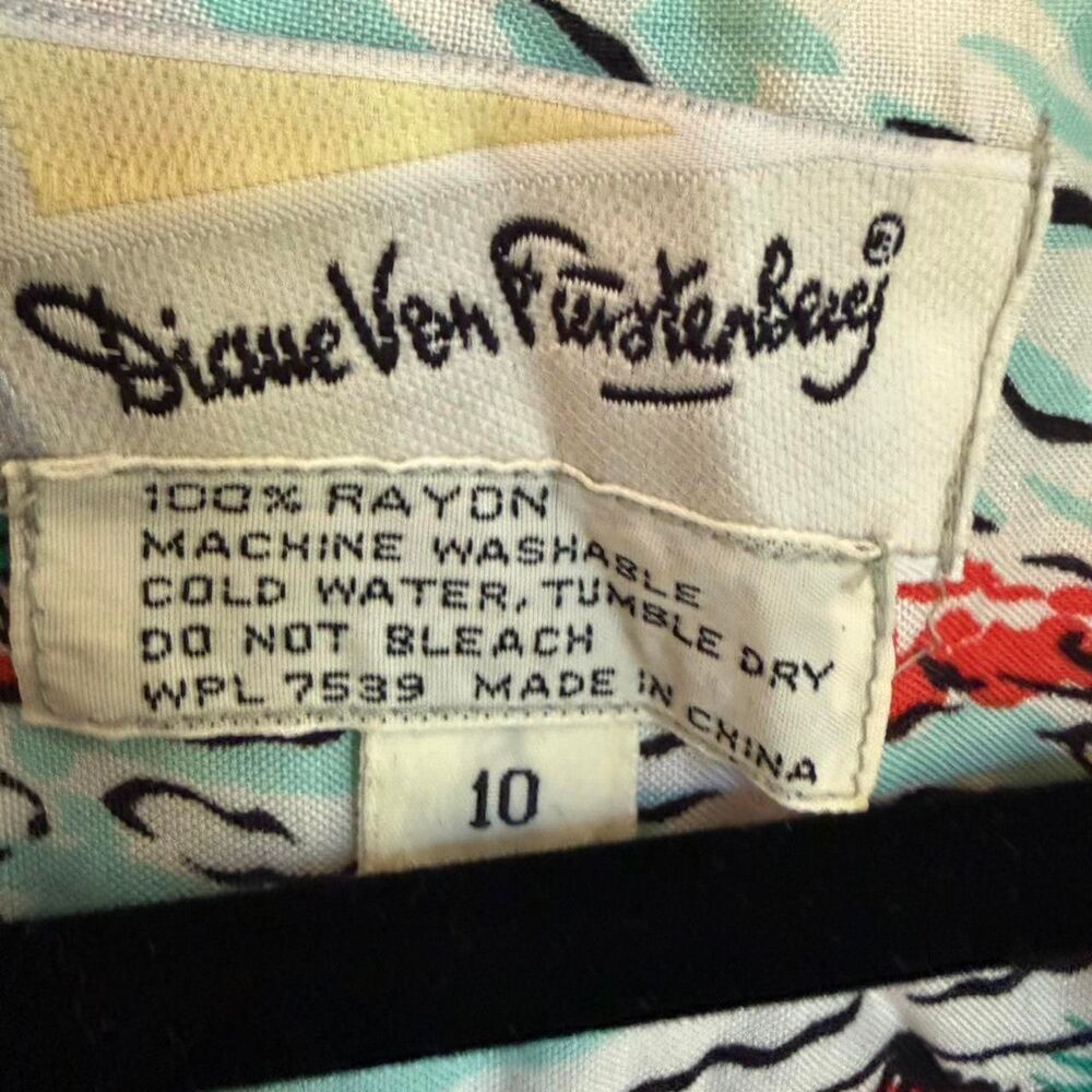 Vintage Diane von Furstenberg multicoloured print floral jumper Size 10 - Picture 2 of 5